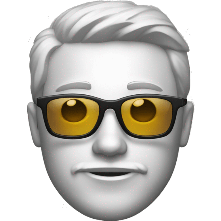 Un hombre calvo con gafas finas emoji