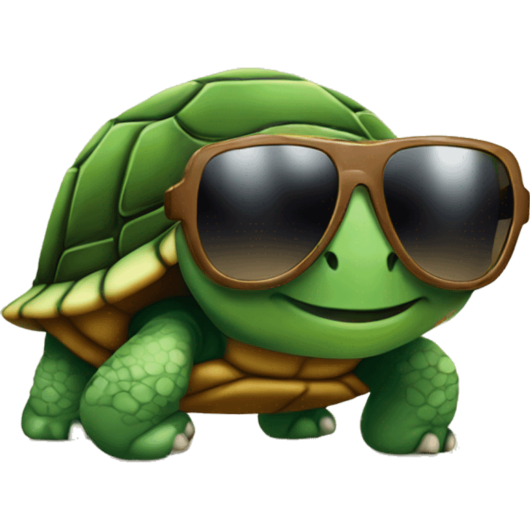 Turtle with sunglasses emoji