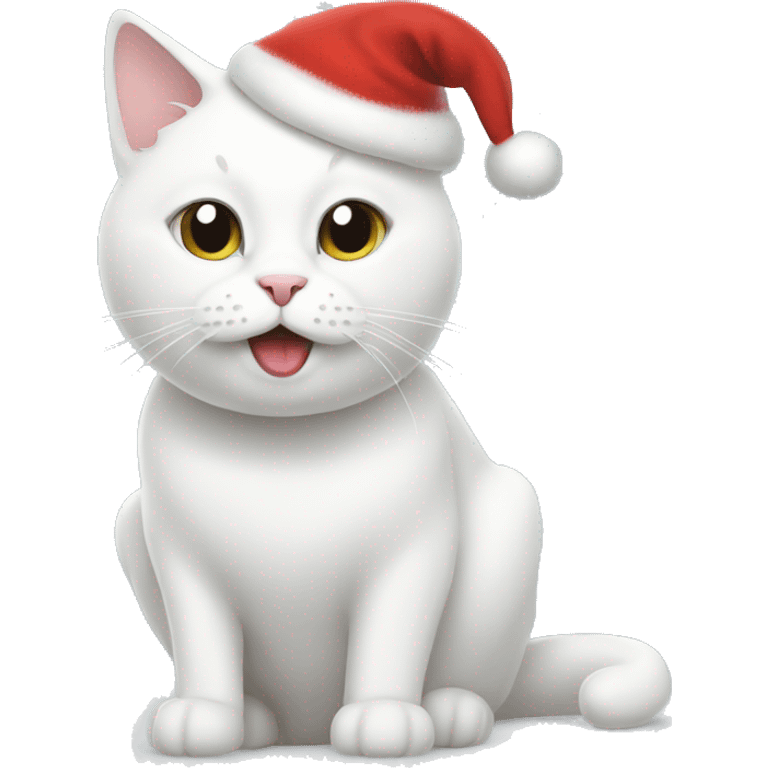 white cat christmas emoji