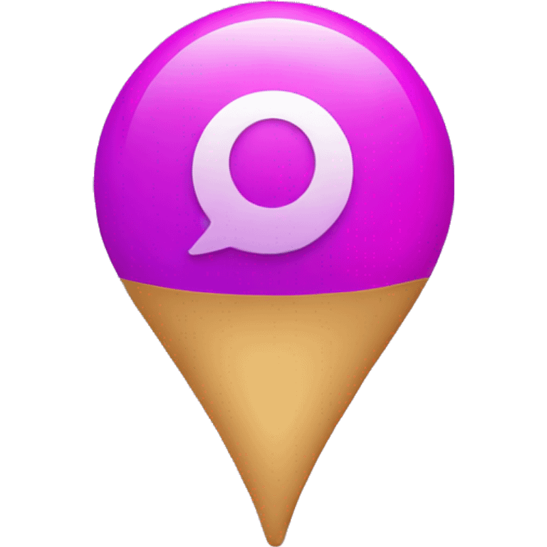 location pin  is pink and purple emoji