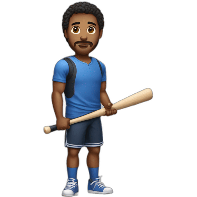 man with tanktop and baseball bat emoji