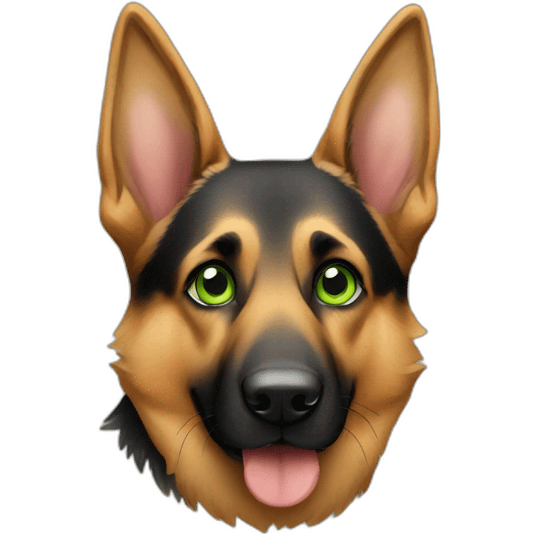 A cute german shepherd with green eyes dressed for thanksgiving emoji