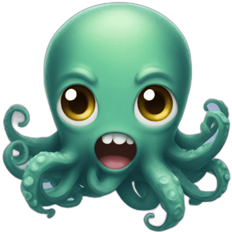 a cute kraken cute face lost emoji