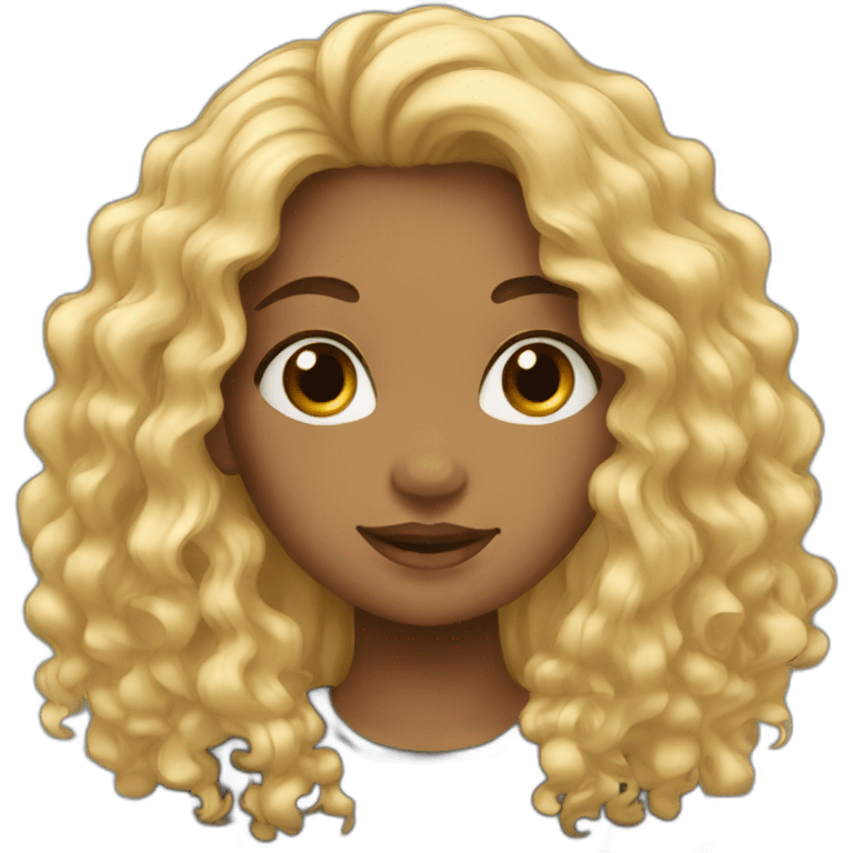 Girl with long curly Black hair emoji