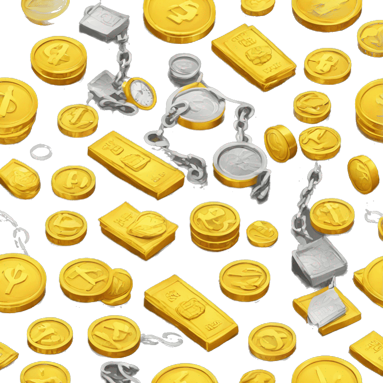 Cash crypto gold silver coins bars chains Watch  emoji