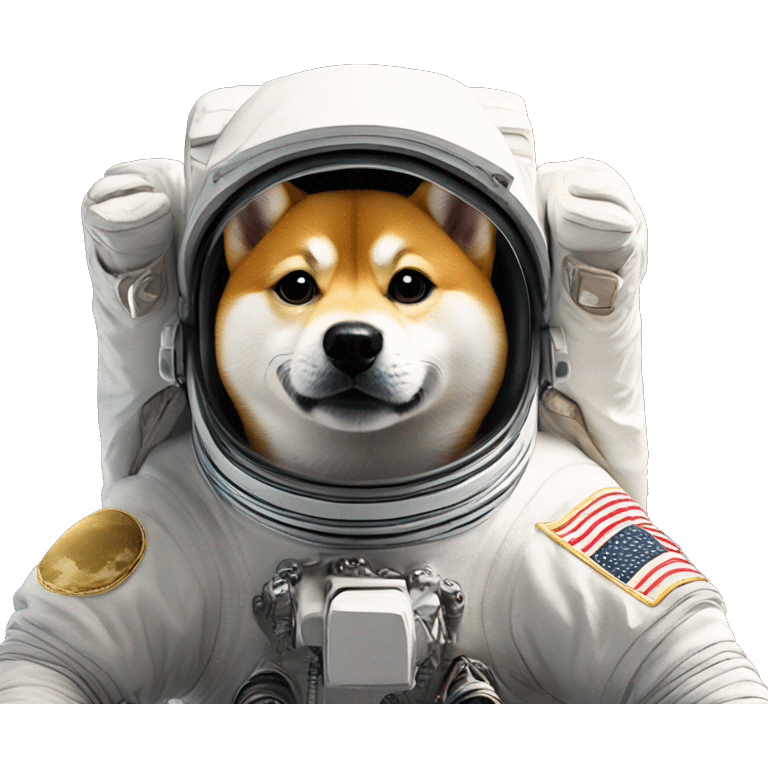 Shiba dog in astronaut costume on moon emoji