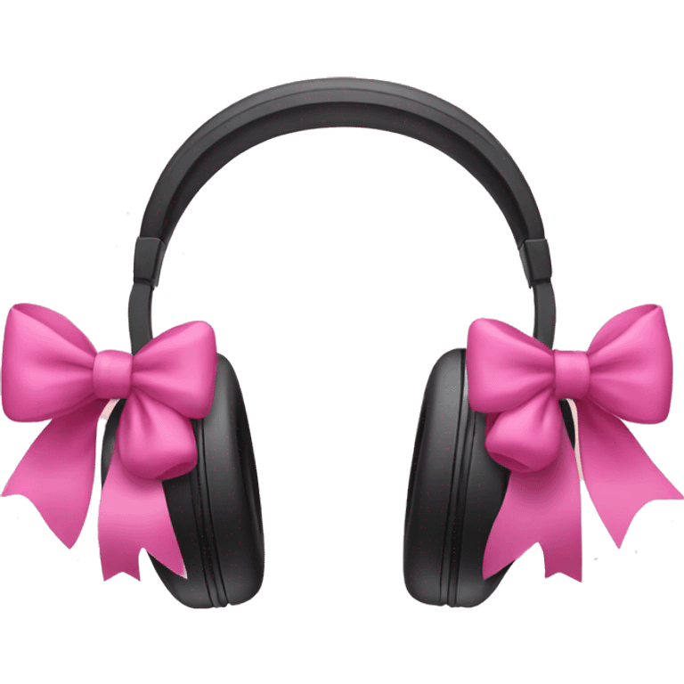 headphones with pink bows  emoji