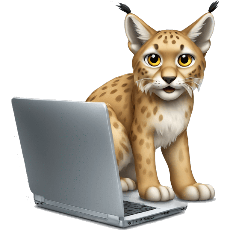 A lynx with a laptop emoji