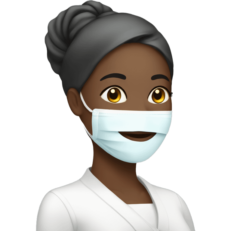 Lady with face mask spa beauty emoji