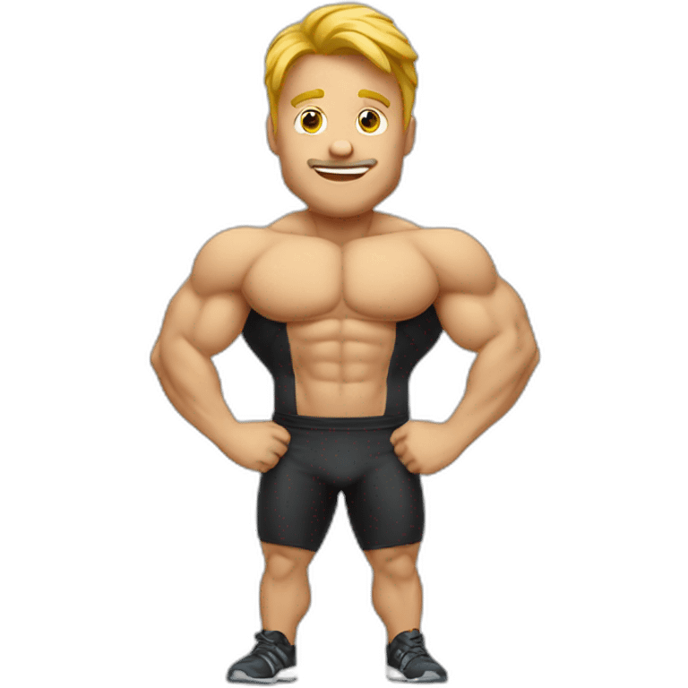 Gigached posing for fitness competition man emoji