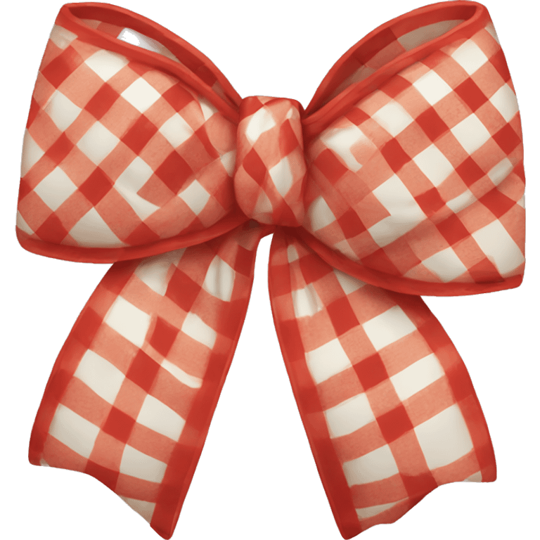 white red plaid bow emoji