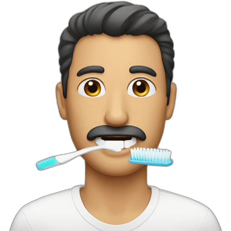 man wearing a little toothbrush mustache emoji