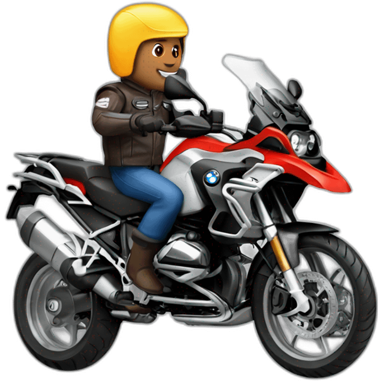 Man riding a motorcycle BMW gs 1200 emoji