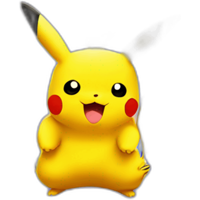 Pikachu using lightning emoji