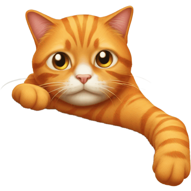 Orange cat in a weird position emoji