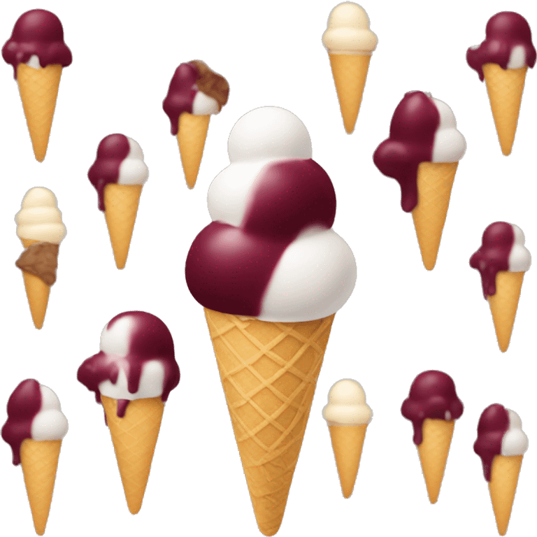 realistic ice cream burgundy color emoji