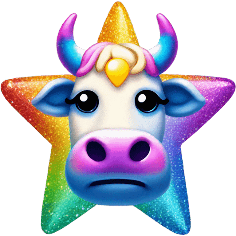 Lisa frank glitter sun star rainbow cow emoji