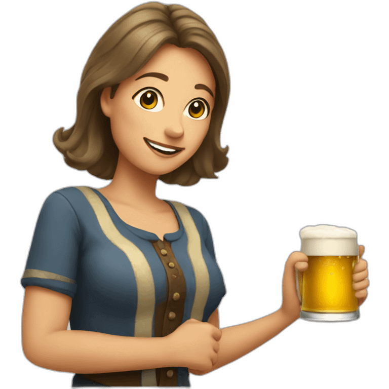 A lady who loves beer emoji