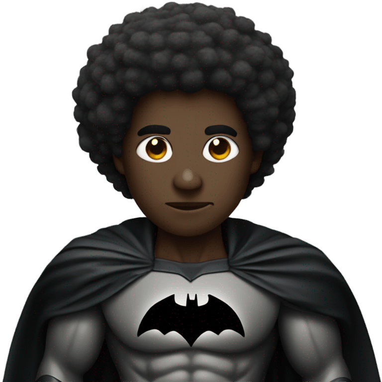 Afro-Batman with a bat emoji