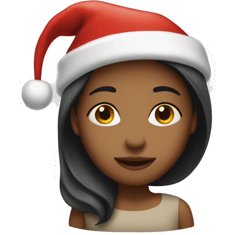 christian girl in santa hat emoji