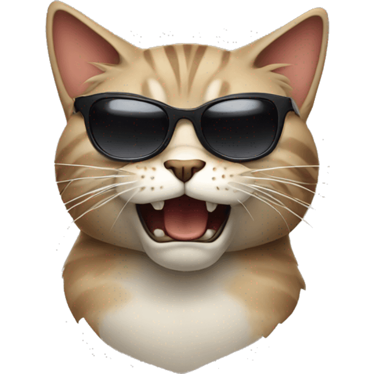 Angry Cat with sunglasses emoji