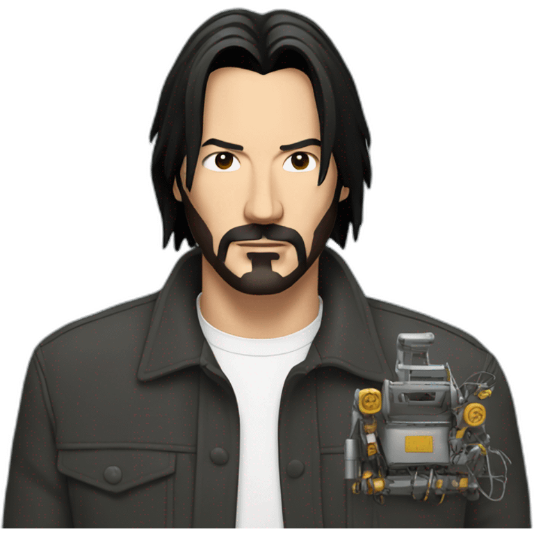 Keanu with machines cut emoji