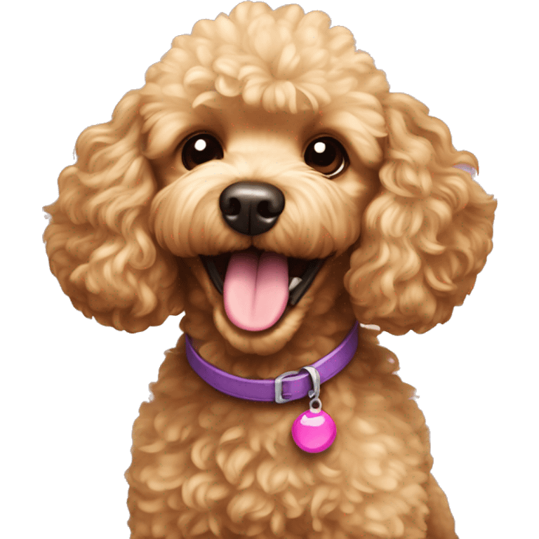 Golden toy poodle dog with tongue sticking out  emoji