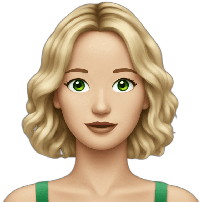 Jennifer Lawrence with Green eyes emoji