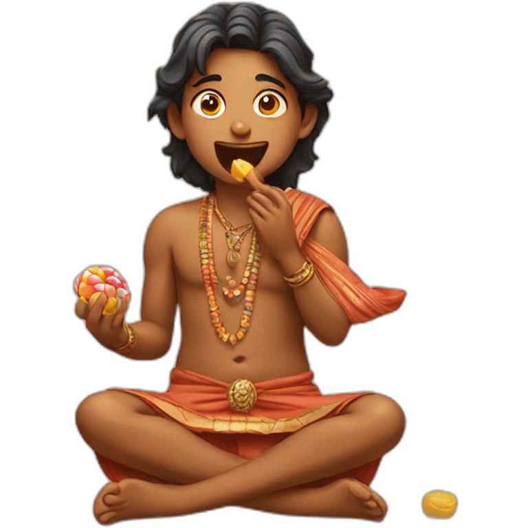 indian eating candy emoji