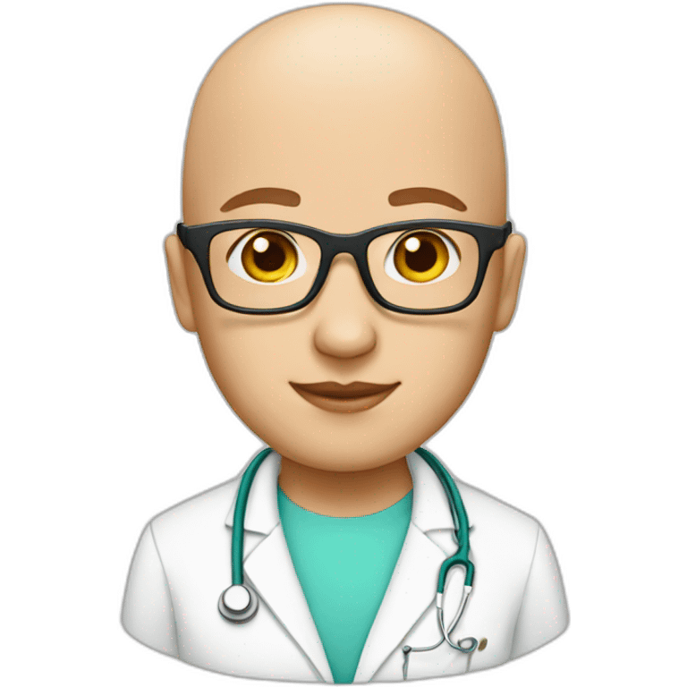 bald liberal nurse with glasses emoji