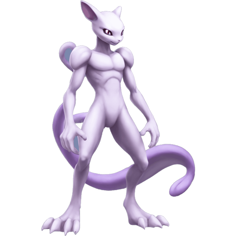 Anthro Mewtwo-Pokémon full body emoji