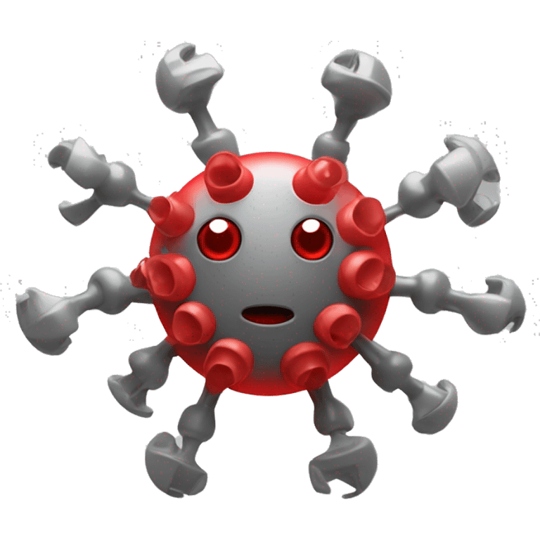 covid virus grey with red redrills emoji