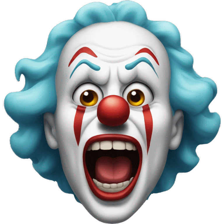 a screaming clown emoji