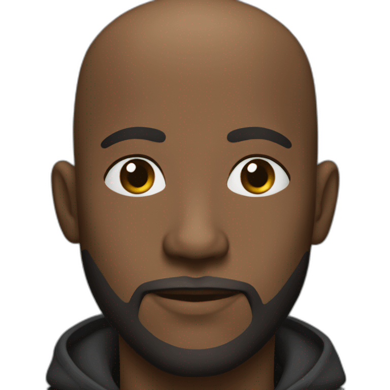 bald headed black person with a beard emoji