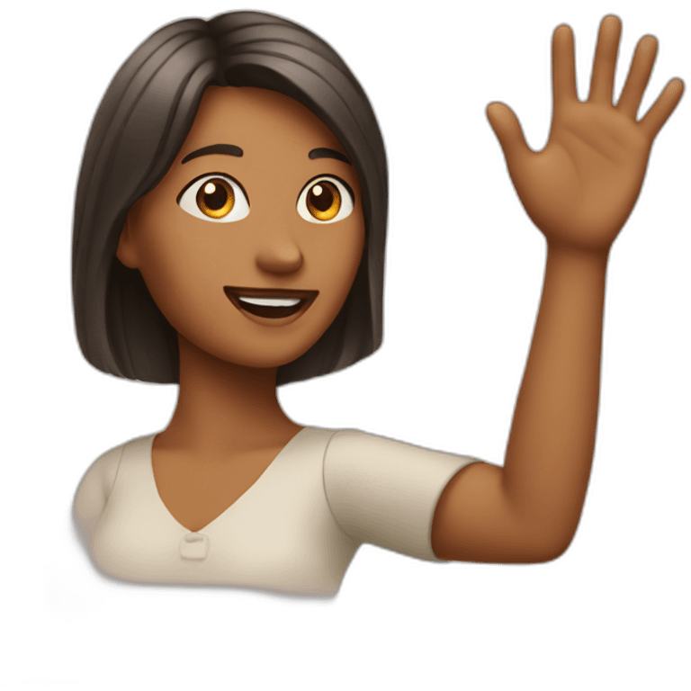 lady raising hand emoji