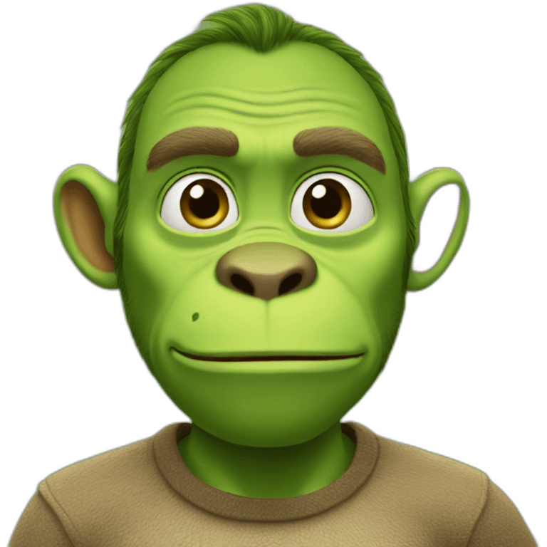 Monkey shrek green emoji