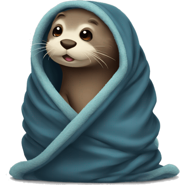 otter cozy in blanket emoji