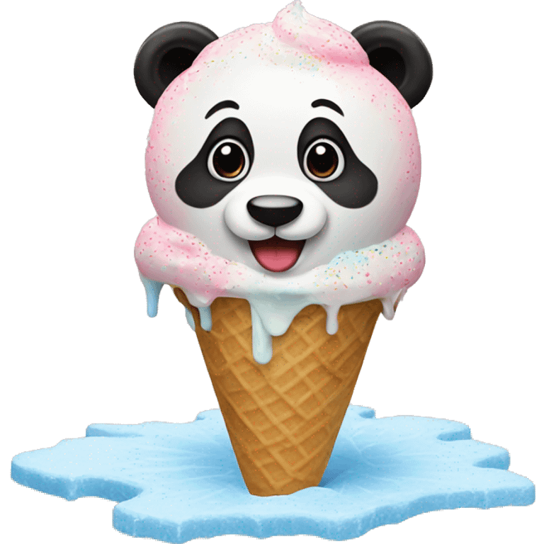 Panda made out of ice cream  emoji