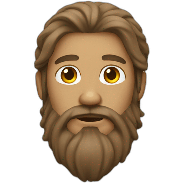 light brown guy with beard long hair attached emoji