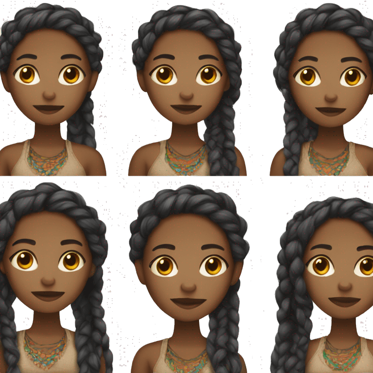 Black girl with boho braids and she is brown skin  emoji