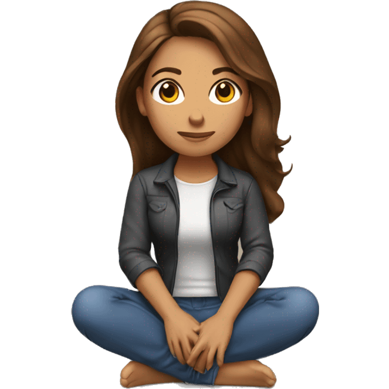 Brown hair woman kneeling  emoji