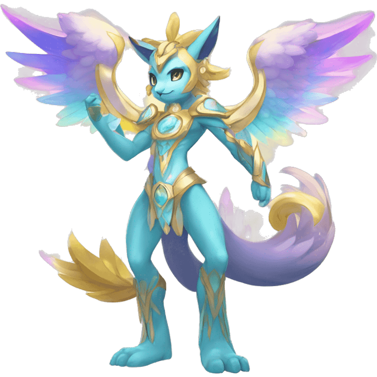 Anthro Sona Colorful Godly Celestial Shiny Fakemon Full Body emoji