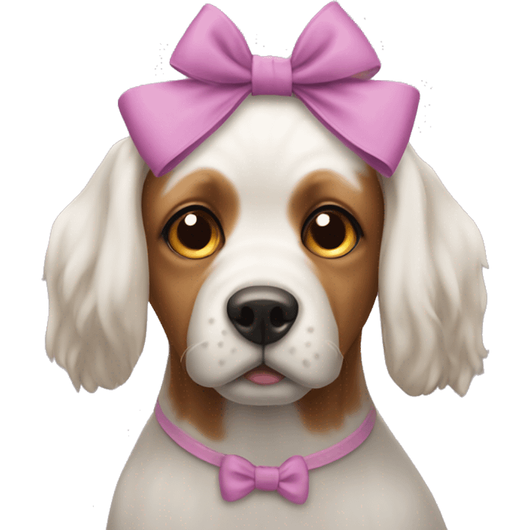 Mltese dog have bow on head  emoji