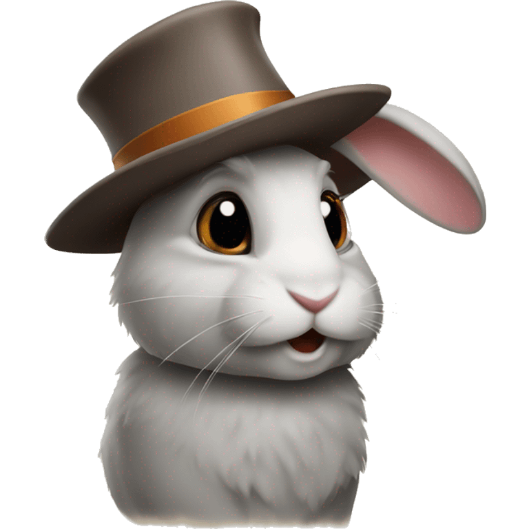 rabbit with hat emoji