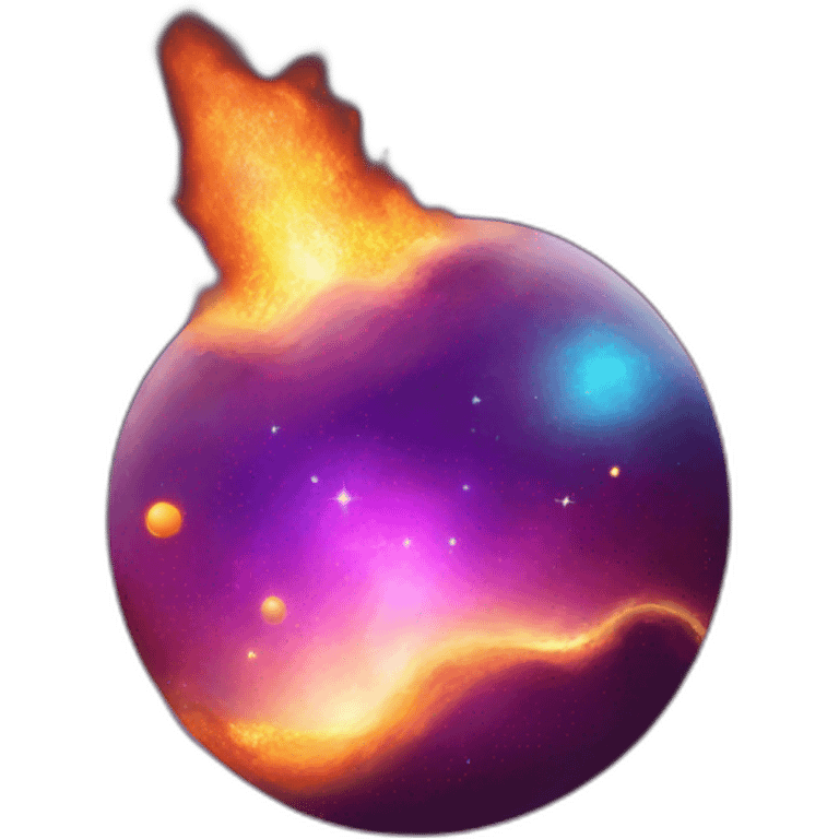 space and galaxies on fire emoji