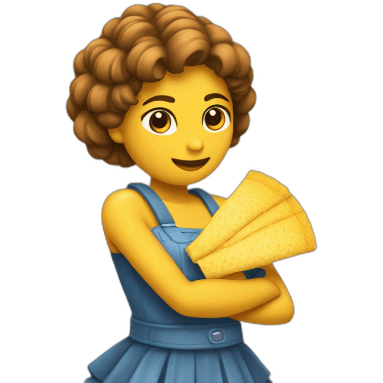 chica con abanico en la mano emoji