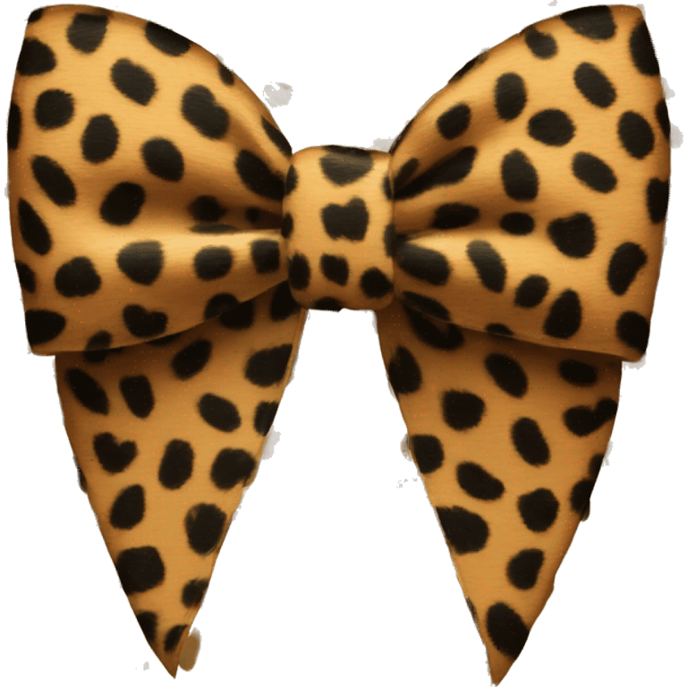 A leopard print bow emoji