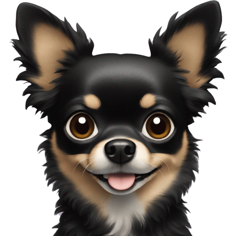 Black fluffy chihuahua  emoji