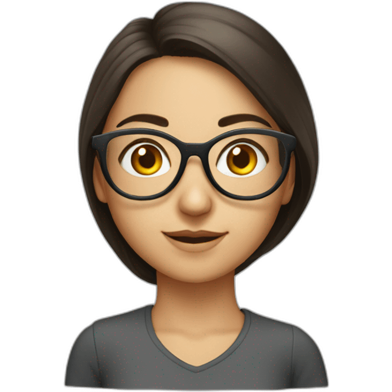 eyeglassed, turkish girl, ios developer emoji