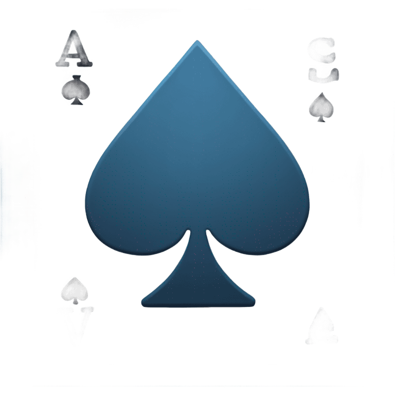 Ace of spades card in solid blue color emoji